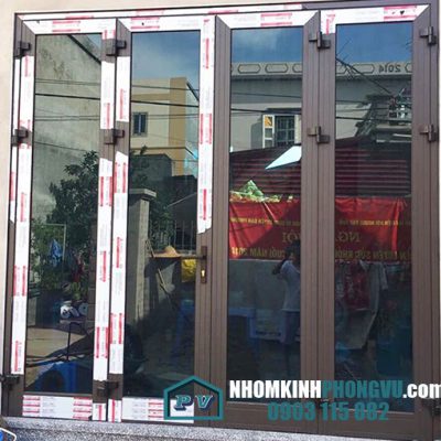 Thi công cửa đi nhôm xingfa nhập khẩu 4 cánh tại  quận gò vấp TPHCM