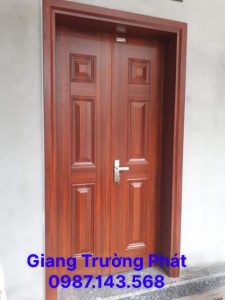 Thi công lắp đặt cửa thép vân gỗ tại Biên Hòa.